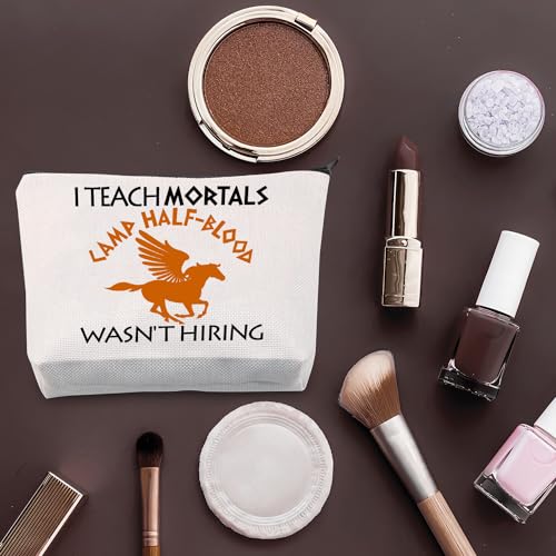 PLITI Camp Half-Blood Gifts Teacher Appreciation Makeup Bag I Teach Mortals Camp Half-Blood WASN’t Hiring Percy Fan Gift (I Teach mortals bagU) - Image 4