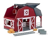 Terra by Battat Holzspielzeug Großer Pferdestall und Bauernhof aus Holz – Spielzeug Scheune mit Zubehör und Funktionen für Kinder ab 3 Jahren (20 Teile)