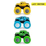 Dickie Toys - Monster Truck (1 Auto) - kleines Spielzeugauto für Kinder ab 3 Jahre mit Friktionsantrieb und Gummireifen, zufällige Auswahl aus 3 Farben, je 8,5 cm