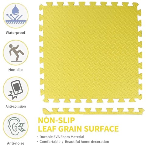 Image of Kids Puzzle Exercise Mat with EVA Foam Interlocking Tiles Play mats and Protective Flooring for Office, Home, School and Gym (9 Tiles - 36 Sq Ft)