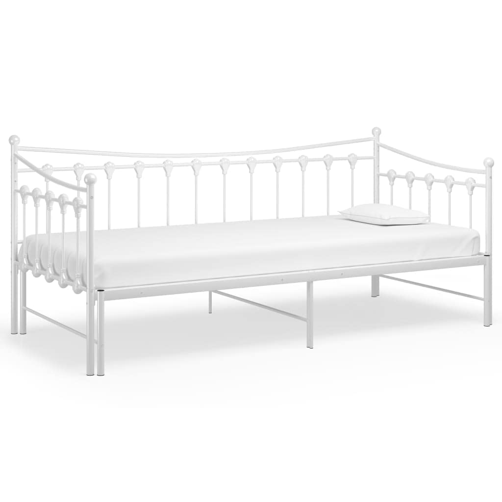 vidaXL Telaio Divano Letto Estraibile Bianco in Metallo 90x200 cm