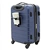 Wrangler Smart Luggage Set with Cup Holder and USB Port, Navy Blue, 20-Inch Carry-On