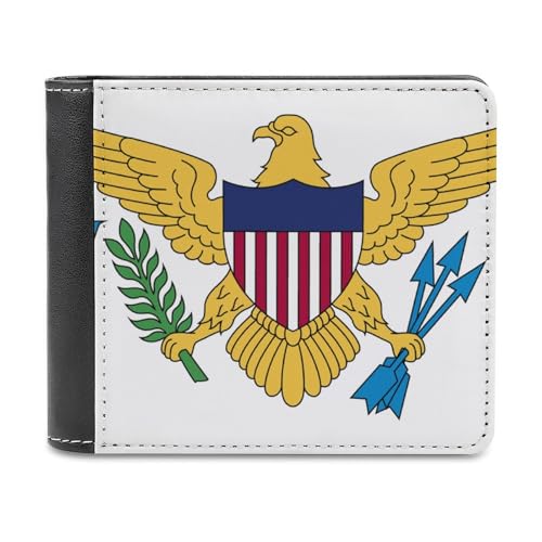 Flag Of The United States Virgin Islands White Fashionable Single-sided Leather Wallet And Portable Wallet