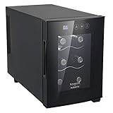 Koblenz 6-Bottle Free Standing Single Zone Fridge and Chiller, Thermoelectric Wine Cooler with Digital Display and Touch Controls, Black, 750 ml...