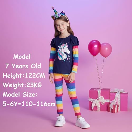 Image of VIKITA Girls Shirts Winter Long Sleeve Tops Print Tees for Girls,3-12 Years