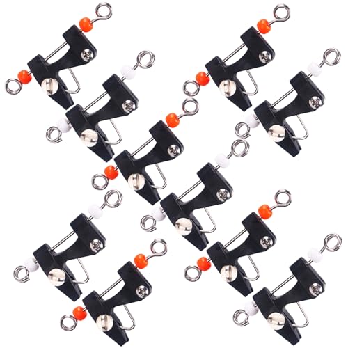 HSOKEW Downrigger Release Clips for Trolling Set of 10, Adjustable Outrigger Line Snap Release Clip Heavy Tension Planer Board Clips Downrigger Fishing Kite for Kite Offshore Fishing Accessories