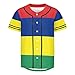 Vnurnrn Mauritius Flag Mens Baseball Button Down Jersey Hipster Hip Hop T Shirts