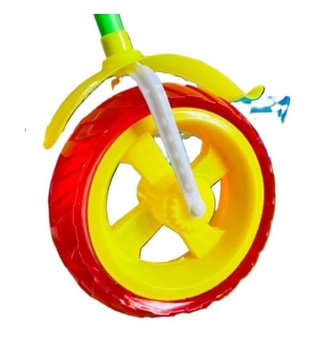 Pmw - Plastic Rolling Wheel Push Toy for Kids with Handle | Colorful Design, Balance & Motor Skills, Early Learning, Indoor & Outdoor Use, Pack of 1-image-3