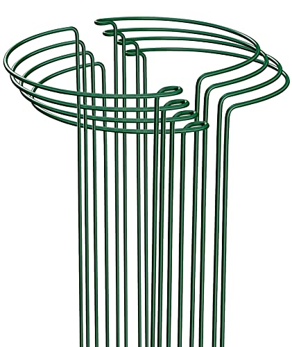 Lot de 8 Tuteur pour Plante 25cm x 40cm, Aidez Vos Plantes à Pousser, Supports de Jardin en Métal, Anneau de Support de Plantes de Jardin Vert pour Pivoines Hortensias Roses Sédum Légumes Tomates