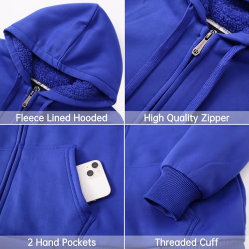 Image of LeeHanTon Sherpa Lined Hoodies for Men Heavyweight Full Zip Up Sweatshirt Thick Fleece Winter Warm Work Jackets Plus Size