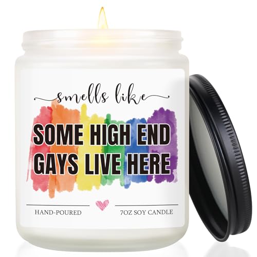 Bougie arc-en-ciel parfumée pour cadeau gay et LGBTQ+ friendly