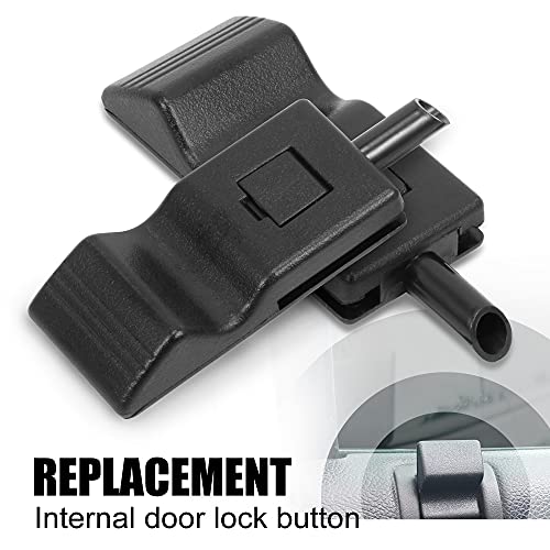 Rdbs Interior Front Or Rear Side Door Lock Knob Tab Car Window Locker Compatible With Chevrolet Gmc Silverado Sierra 2007-2013(07 Classic Model Excluded)[Black X2] #TOP1