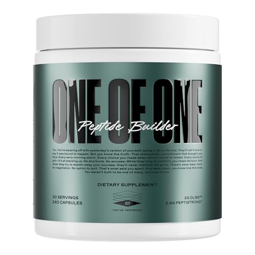 ONE OF ONE Peptide Builder Advanced Muscle-Building & Recovery Formula with PeptiStrong & DL185 Enhances Muscle Protein Synthesis Supports Muscle Health and Recovery - Unflavored 30 Servings