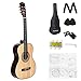 Dawoo Guitarra Española,Kit de guitarra Acústica Con Cuerdas de Guitarra Púas de Guitarra Correa de Guitarra Color Madera (39 pulgadas)