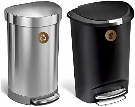 Recycle and Trash Sticker Logo Style 2 (2.75in x2.75in) Symbol to Organize Trash cans or Garbage containers and Walls - XSmall Copper Metallic Vinyl Decal Sticker