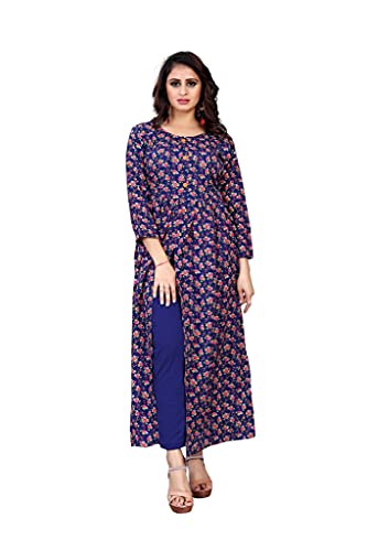 Image of H.E HAMZA ENTERPRISER Printed Crepe Material Brown Western Dress For Women