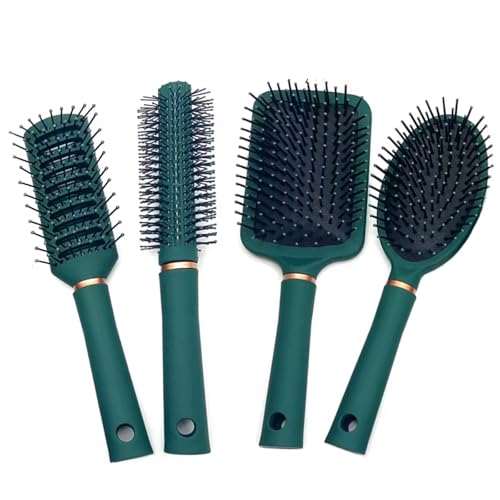 Eastrise 4-Pack Anti Static Massage Oval Comb Round Hair Brush Set,Vent, Detangling, Paddle Brush for Wet or Dry Hair's Detangle, Massage