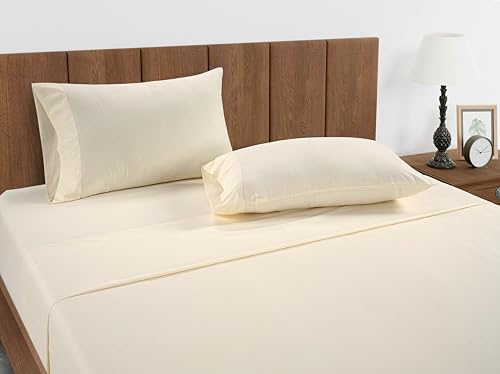 Image of Lane Linen 100% Organic Cotton Pillow Cases Queen Size Set of 2 (20 inchx30 inch) - Cotton Pillowcases Queen Size - Soft Light Grey Pillow Cases Set of 2 - Queen Pillowcase Pack of 2 -Natural