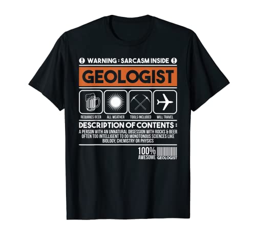 Geólogo Información nutricional Estudiante divertido de geología Camiseta