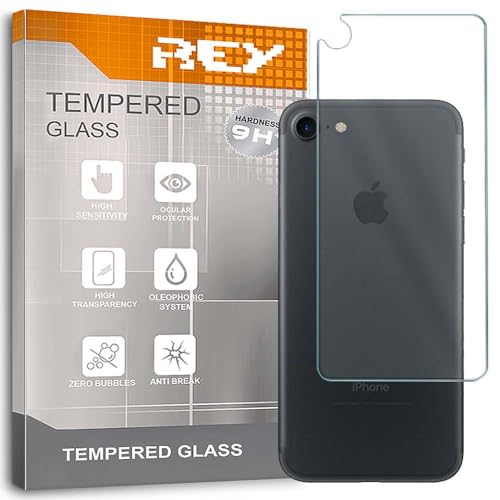 REY Protection d'écran arrière pour iPhone 7 / iPhone 8 / iPhone SE 2020, Verre trempé, qualité Premium