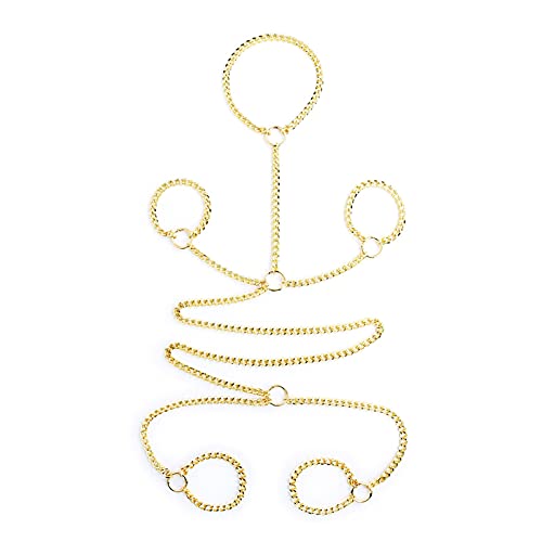 In2Ho Body Waist Belt Bedroom Decorations Party Sling Metal Punk Waist Chain Body Harness Belt Belly Nightclub Party Prom Leg Thigh Teddy Thong G-String Babydoll Lingerie Cage Garter for Women