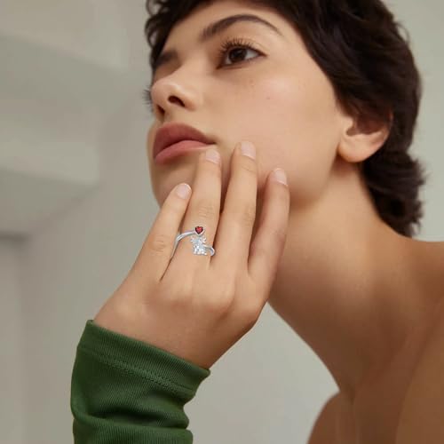 Bague réglable argent 925 femme pierre de naissance janvier - 3