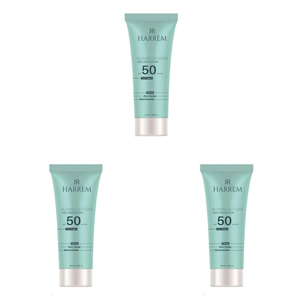 Akneli&Yağlı Ciltler Leke Karşıtı Yüksek Koruyucu Yağsız SPF50 UVA/UVB Güneş Kremi 50 Ml Black P.int (3 paketi)