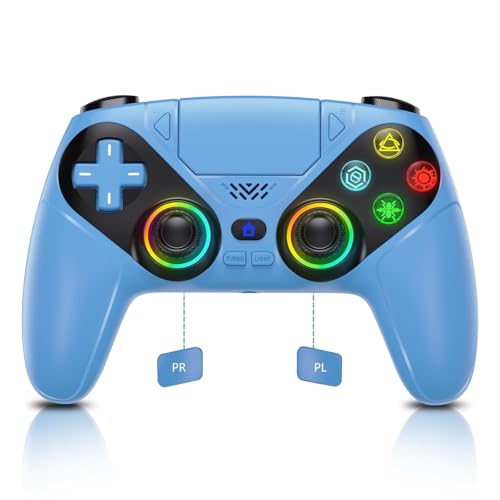 Dinosoo RGB Wireless Controller for PS5/PlayStation 5 PC, Bluetooth Controller with Turbo, Macro,...