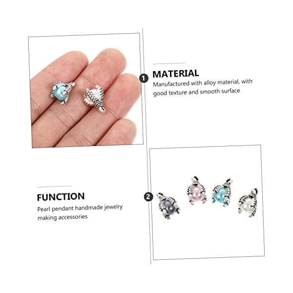 TEHAUX 20pcs Claw Pearl Pendant Pearl Bracelet Imitation Pearl Beads Diy Dragon Claw Bead Dragon Claw Bracelets Bead Necklace Charms Earrings Trendy Necklace Pendants Alloy Gadgets Manual - Image 5