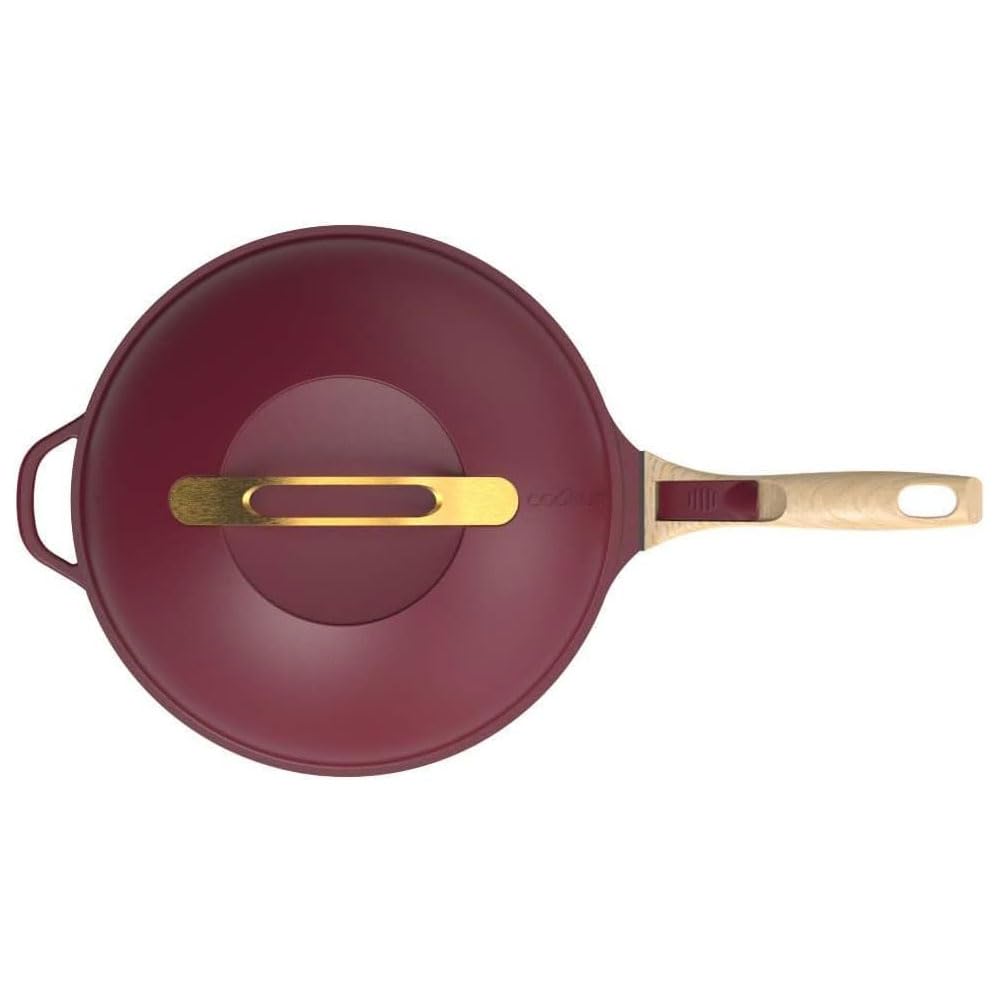 COOKUT - La Fabulosa - Sartén 8 en 1-24 cm - RUBIS - Antiadherente, Ecológica, Sin PFOA - Inducción y Horno