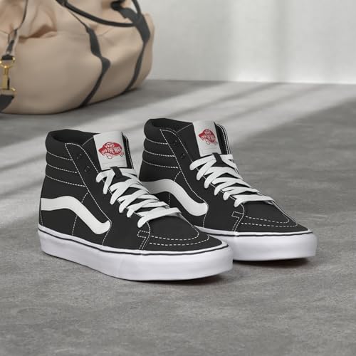 Vans UA Sk8 High Top Sneakers, Black/Black/White, 11.5 US Women/10 US Men