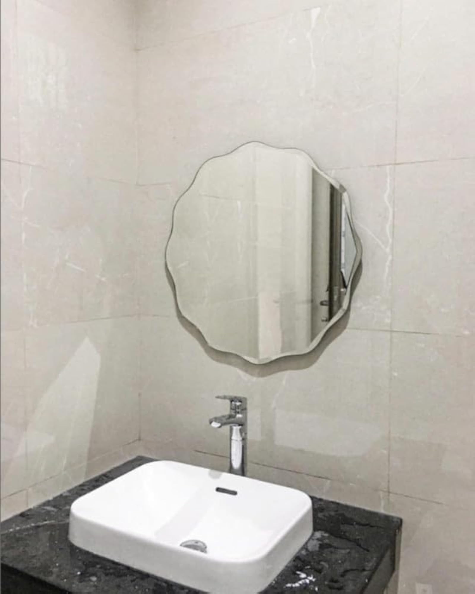 Asymmetrical Rectangular Wall-Mounted Mirror