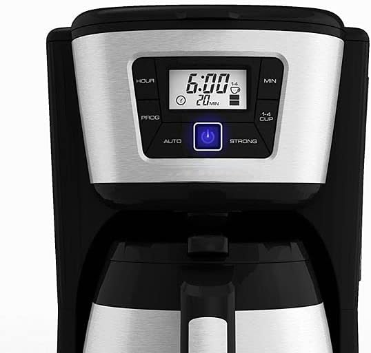 12-Cup Thermal Coffee Maker, Customizable Brewing Options, Evenstream Showerhead, No-Drip Perfect Pour Spout, Suitable for Kitchen, Dining Room, Etc, Black