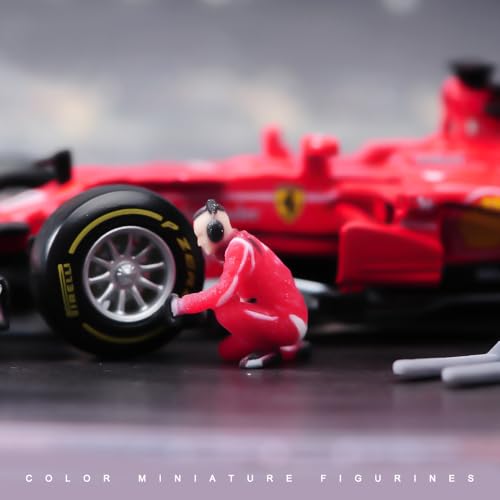 Figuras de equipo de Pit Stop escala 1/64 roja miniatura 7