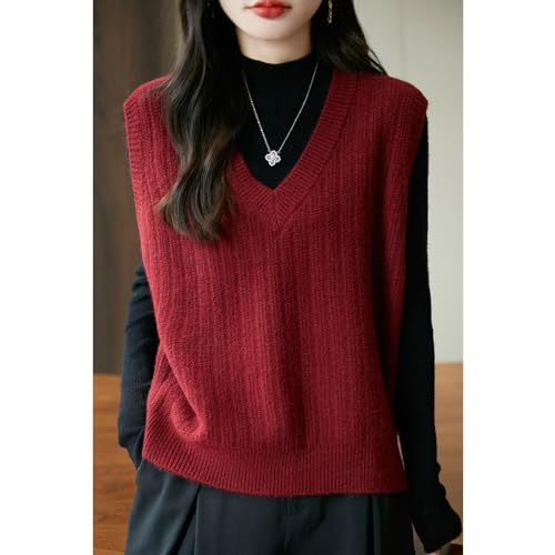 Image of Blostirno Women's Sweater Vest V Neck Sleeveless Solid Trendy Ribbed Knit Pullover Sweaters Crochet Flower Tank Tops