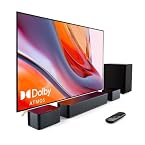 ULTIMEA Barre de Son Dolby Atmos 5.1, Système de Son Surround 3D Barre de Son TV avec Caisson de Basse sans Fil, Enceintes TV Home Cinema Bass Réglable, Série Poseidon D60