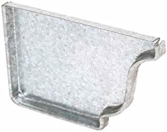 Amerimax 0.5 in. H x 3.5 in. W x 5.25 in. L Metallic Galvanized Steel K Left End Cap