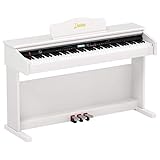 LAGRIMA 88 Key Digital Piano, Electric Keyboard Piano for Beginner/Adults with Music Stand, Power Adapter, 3 Pedals, Instruction Book, Stereo Speakers & MIDI/USB/Headphone/Audio Output (White)