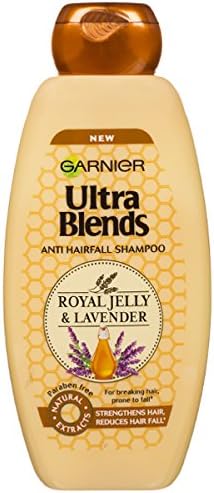 New Garnier Ultra Blends - Anti Hair-Fall Shampoo - Royal Jelly & Lavender - For Breaking Hair Prone to Fall, Strengthens Hair, Reduce Hair Fall - 1 Pack - 175ml - Buy Original only at E-Retail Deals.