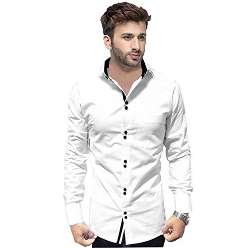 Image of SUR-T Stylish Men's Cotton Double Button Casual Solid Slim Fit Shirt for Men