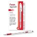 Pentel BK91B R.S.V.P. Stick Ballpoint Pen, 1mm, Trans Barrel, Red Ink (Pack of 12)