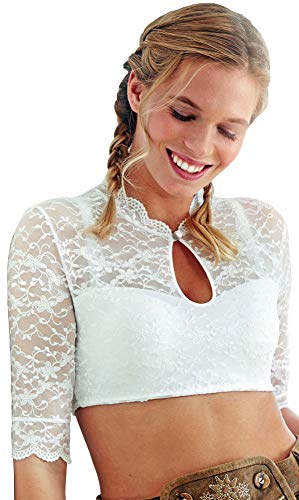 Nina von C Damen Dirndlbluse Alicia - Weiß Gr. 40