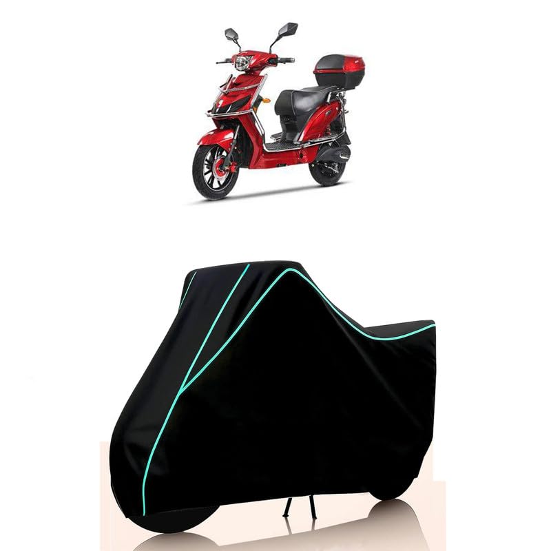 Image of Scooty Cover Water Resistant for Avan Motors Xero Plus BS6 | Universal Scooter & Bike Cover | Heavy Duty UV Dust, Rain & Scratch Protection Weather Indoor Outdoor | Black with Blue Piping