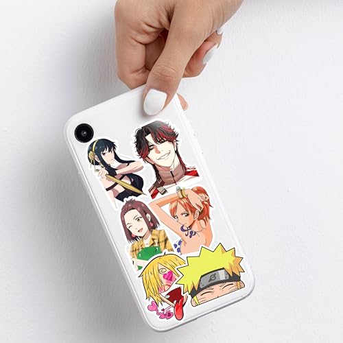 Image of 100+Pcs Random Anime Aesthetic Vinyl Self-Adhesive Stickers for Laptop, Journal, Bike Helmet, Diary, Guitar, Mobile Case - Waterproof Residue (Random Anime 100+)