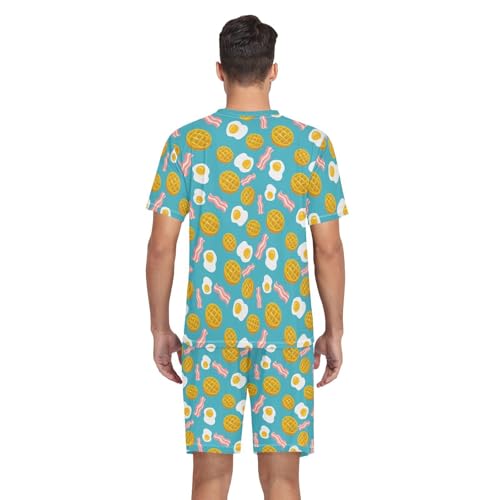 Cool Beer Men Pajamas Sets Short Sleeve Sleepwear PJs Sets Two-Pieces Loungewear with Pockets2