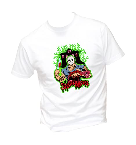  T-Shirt Uomo Cotone Basic Super vestibilità Top qualità - Splatterhouse - Divertente Humor Made in Italy (Bianco, XXL)