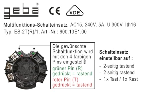 FP M/MS/MR 1T Pfeil, Alu Frontplatte für geba Schlüsseltaster