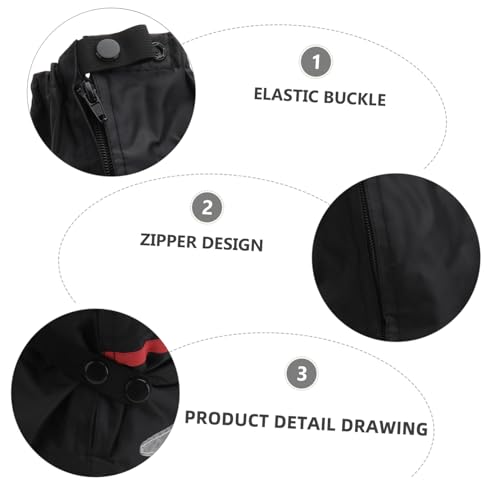 Outanaya 1 par de cubre zapatos de tela Oxford para adultos, cubiertas de zapatos gruesas para uso exterior, ligeras y fáciles de transportar, ajuste cómodo Negro miniatura 3