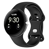 Dotoen Compatible avec le Bracelet de Montre Google Pixel Pour Bracelet de Montre de Sport en Silicone Souple Google pixel Watch (Le petit, Noir)