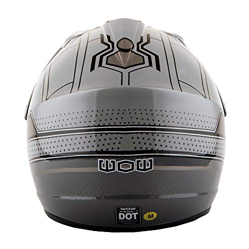 Wow Youth Kids Motocross Bmx Mx Atv Dirt Bike Helmet Spider Black #TOP4